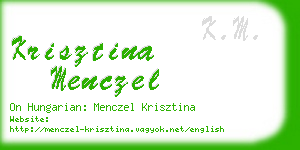 krisztina menczel business card